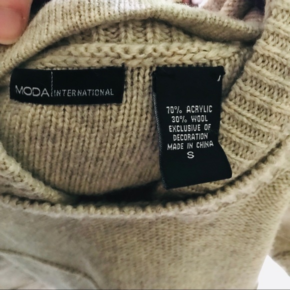 VS Moda International Wool Blend Hooded Sweater - Picture 7 of 8